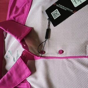 NWT Head Men's Pink and White Polo Golf Shirt Size L Spring/Summer New
